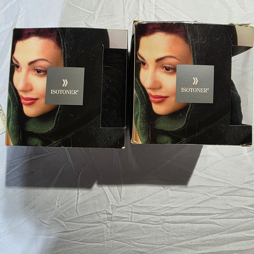 Isotoner Womens Black Knit Snood Hood Scarf Winter Accessory Lot of 2 78011